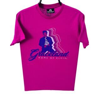 Elvis Presley "Home of Elvis" Graceland Pink Graphic T-Shirt Women’s SM